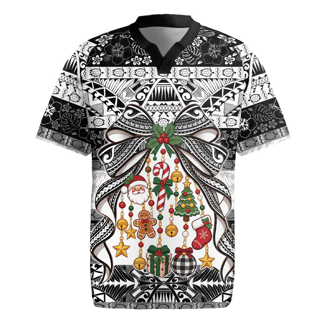 Polynesian Tribal Pattern Christmas Bow Rugby Jersey LT9 Multicolor - Polynesian Pride