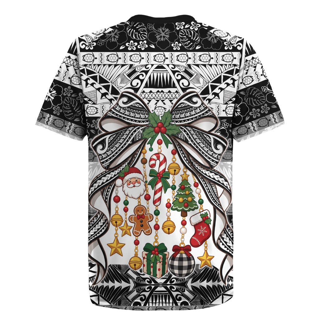 Polynesian Tribal Pattern Christmas Bow Rugby Jersey LT9 - Polynesian Pride