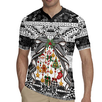 Polynesian Tribal Pattern Christmas Bow Rugby Jersey LT9 - Polynesian Pride