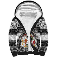 Polynesian Tribal Pattern Christmas Bow Sherpa Hoodie LT9 Unisex Multicolor - Polynesian Pride