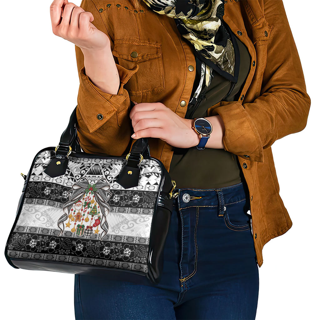 Polynesian Tribal Pattern Christmas Bow Shoulder Handbag LT9 - Polynesian Pride