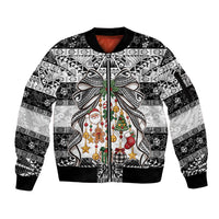Polynesian Tribal Pattern Christmas Bow Sleeve Zip Bomber Jacket LT9 Unisex Multicolor - Polynesian Pride