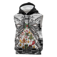 Polynesian Tribal Pattern Christmas Bow Sleeveless Hoodie LT9 Multicolor - Polynesian Pride