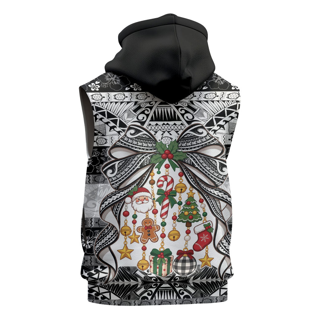 Polynesian Tribal Pattern Christmas Bow Sleeveless Hoodie LT9 - Polynesian Pride