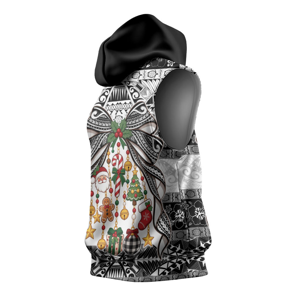 Polynesian Tribal Pattern Christmas Bow Sleeveless Hoodie LT9 - Polynesian Pride