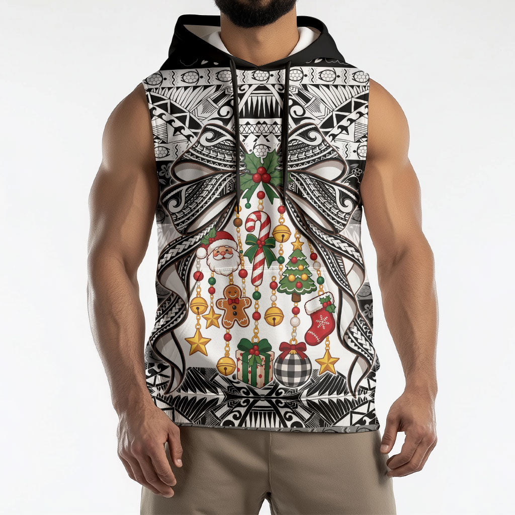 Polynesian Tribal Pattern Christmas Bow Sleeveless Hoodie LT9 - Polynesian Pride
