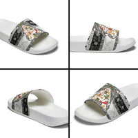 Polynesian Tribal Pattern Christmas Bow Slide Sandals
