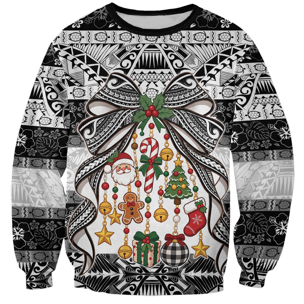 Polynesian Tribal Pattern Christmas Bow Sweatshirt