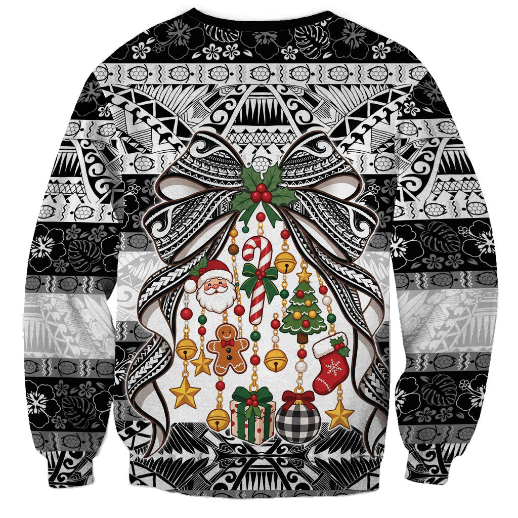 Polynesian Tribal Pattern Christmas Bow Sweatshirt