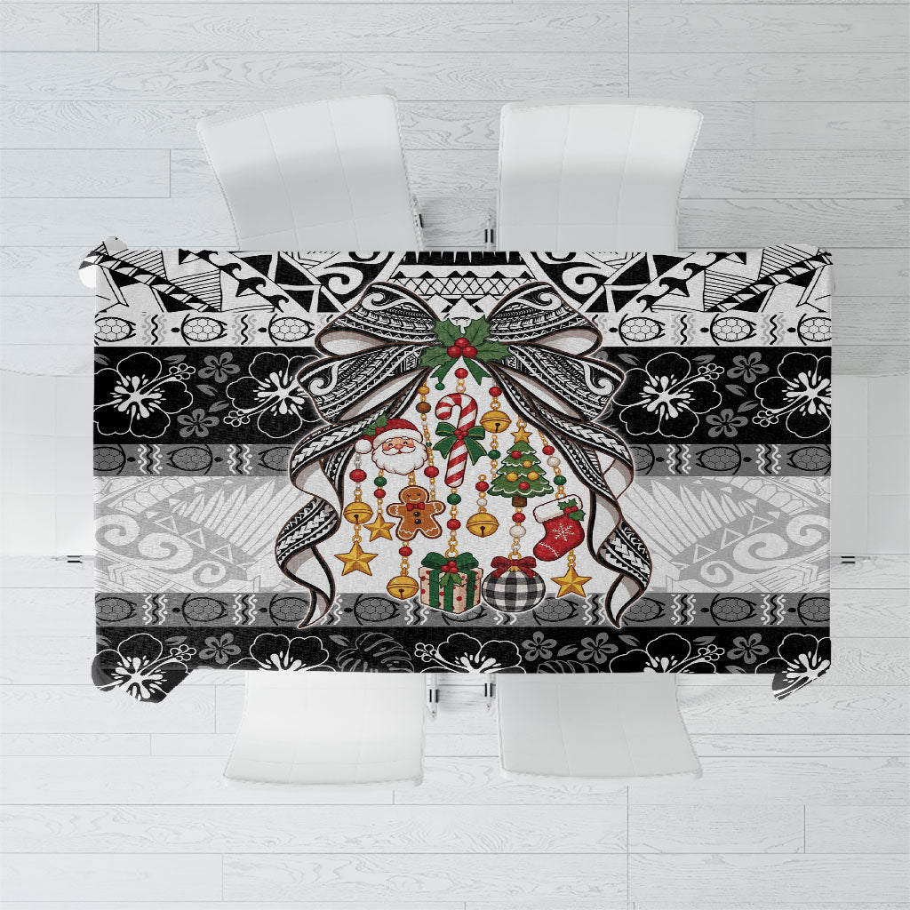 Polynesian Tribal Pattern Christmas Bow Tablecloth