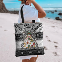 Polynesian Tribal Pattern Christmas Bow Tote Bag