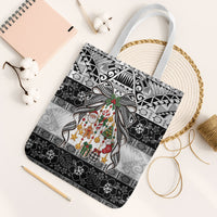 Polynesian Tribal Pattern Christmas Bow Tote Bag