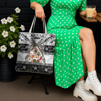 Polynesian Tribal Pattern Christmas Bow Tote Bag