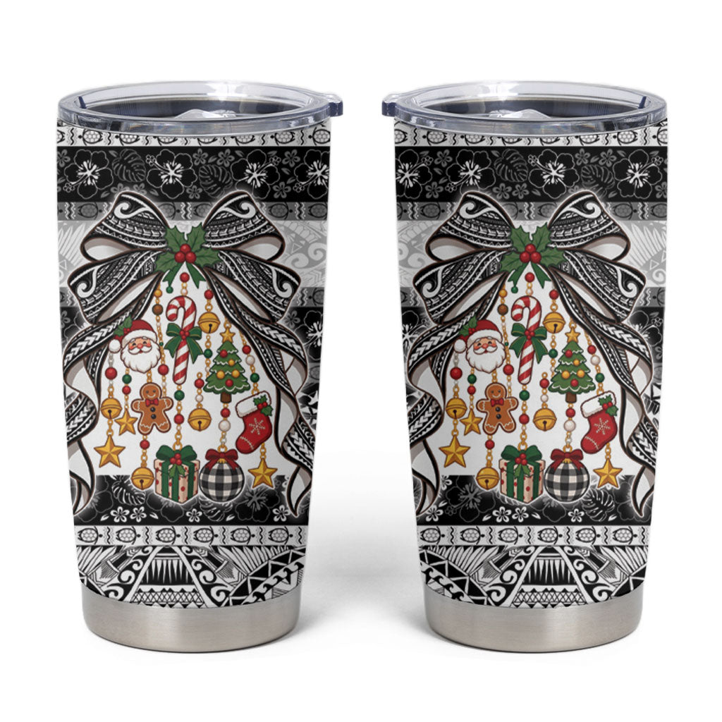 Polynesian Tribal Pattern Christmas Bow Tumbler Cup