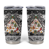Polynesian Tribal Pattern Christmas Bow Tumbler Cup