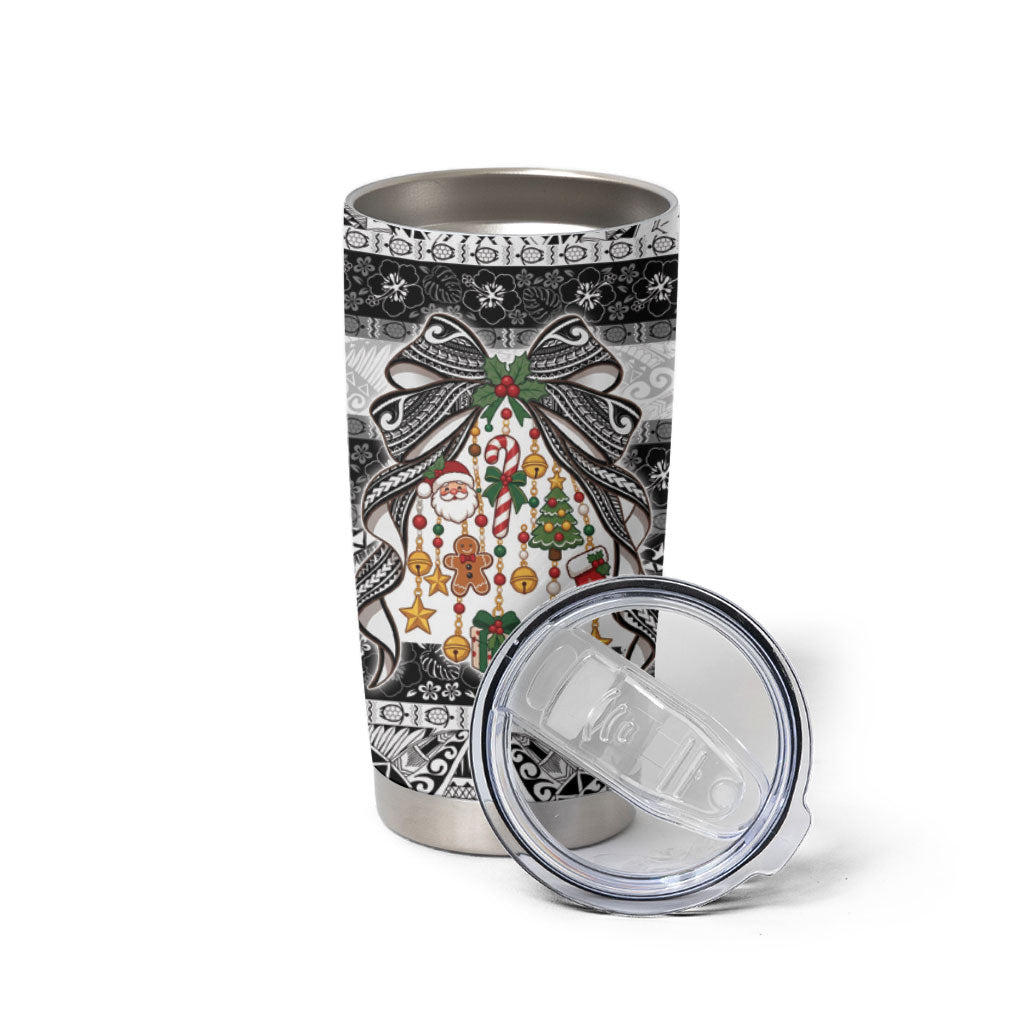 Polynesian Tribal Pattern Christmas Bow Tumbler Cup
