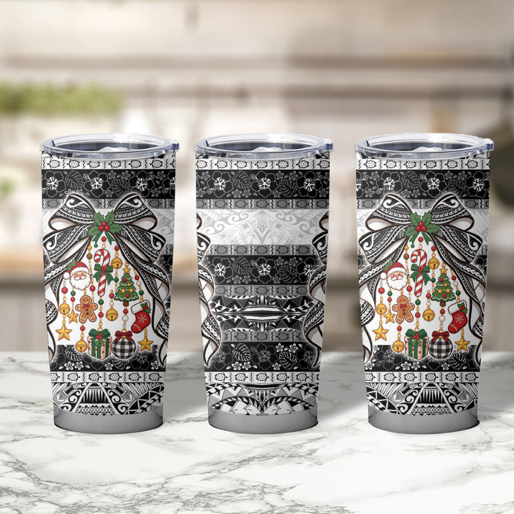 Polynesian Tribal Pattern Christmas Bow Tumbler Cup