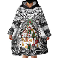 Polynesian Tribal Pattern Christmas Bow Wearable Blanket Hoodie