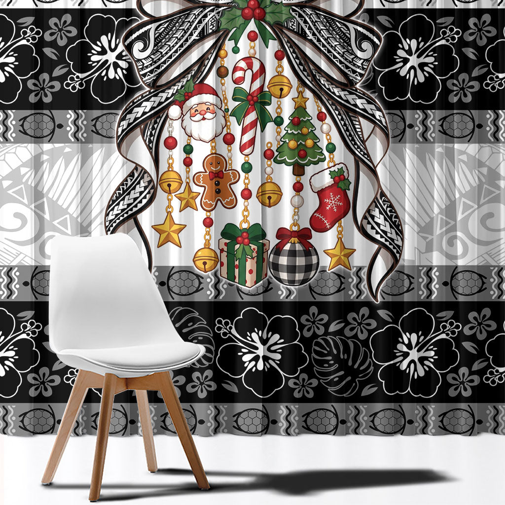 Polynesian Tribal Pattern Christmas Bow Window Curtain LT9 - Polynesian Pride