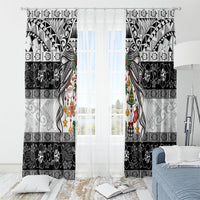 Polynesian Tribal Pattern Christmas Bow Window Curtain LT9 - Polynesian Pride