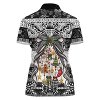 Polynesian Tribal Pattern Christmas Bow Women Polo Shirt