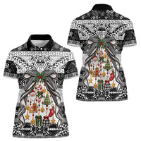 Polynesian Tribal Pattern Christmas Bow Women Polo Shirt