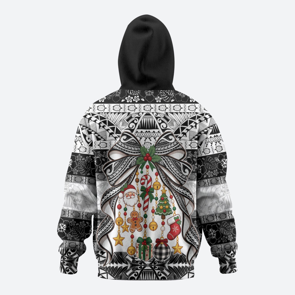 Polynesian Tribal Pattern Christmas Bow Zip Hoodie LT9 - Polynesian Pride