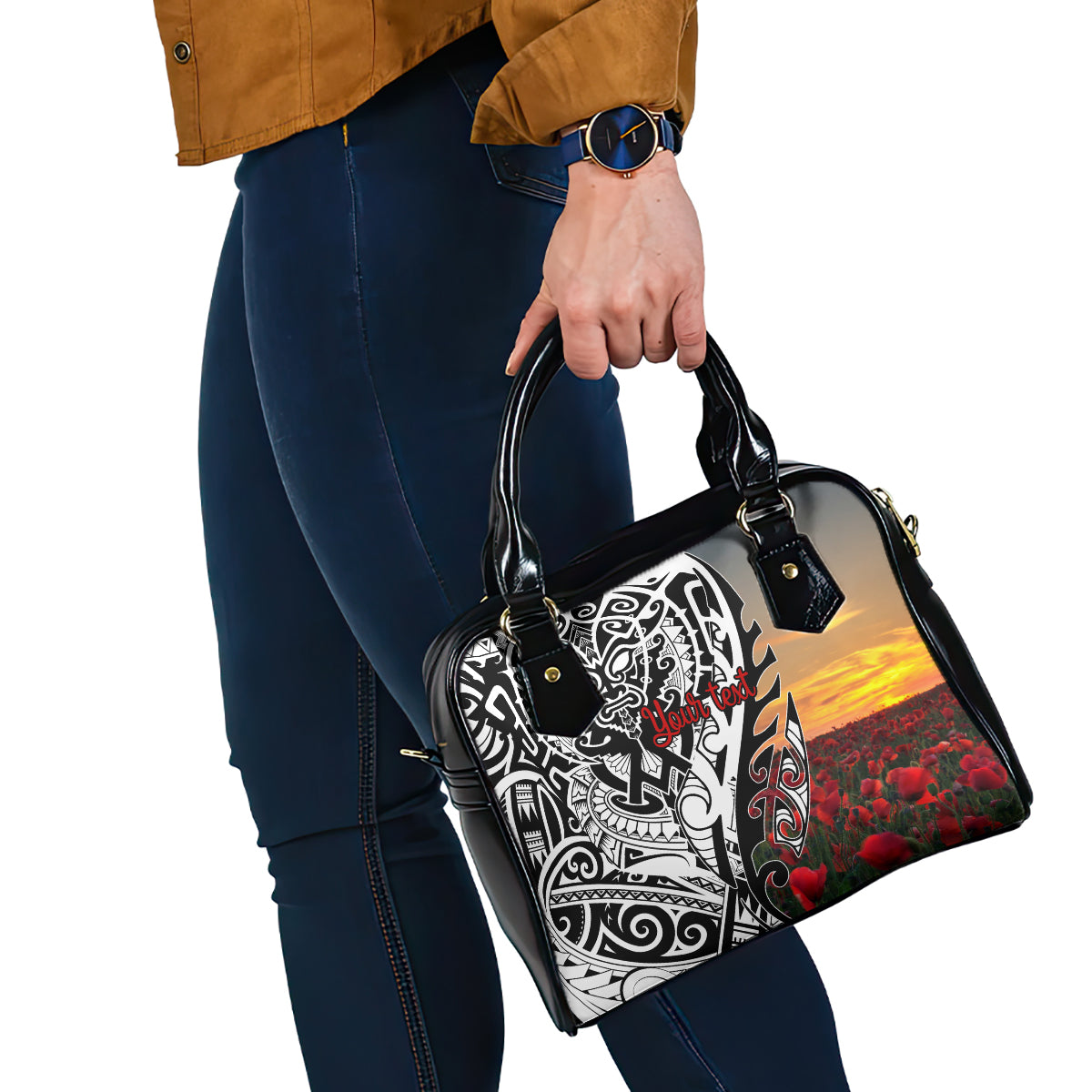 Personalised New Zealand Waitangi and ANZAC day Shoulder Handbag LT9 - Polynesian Pride