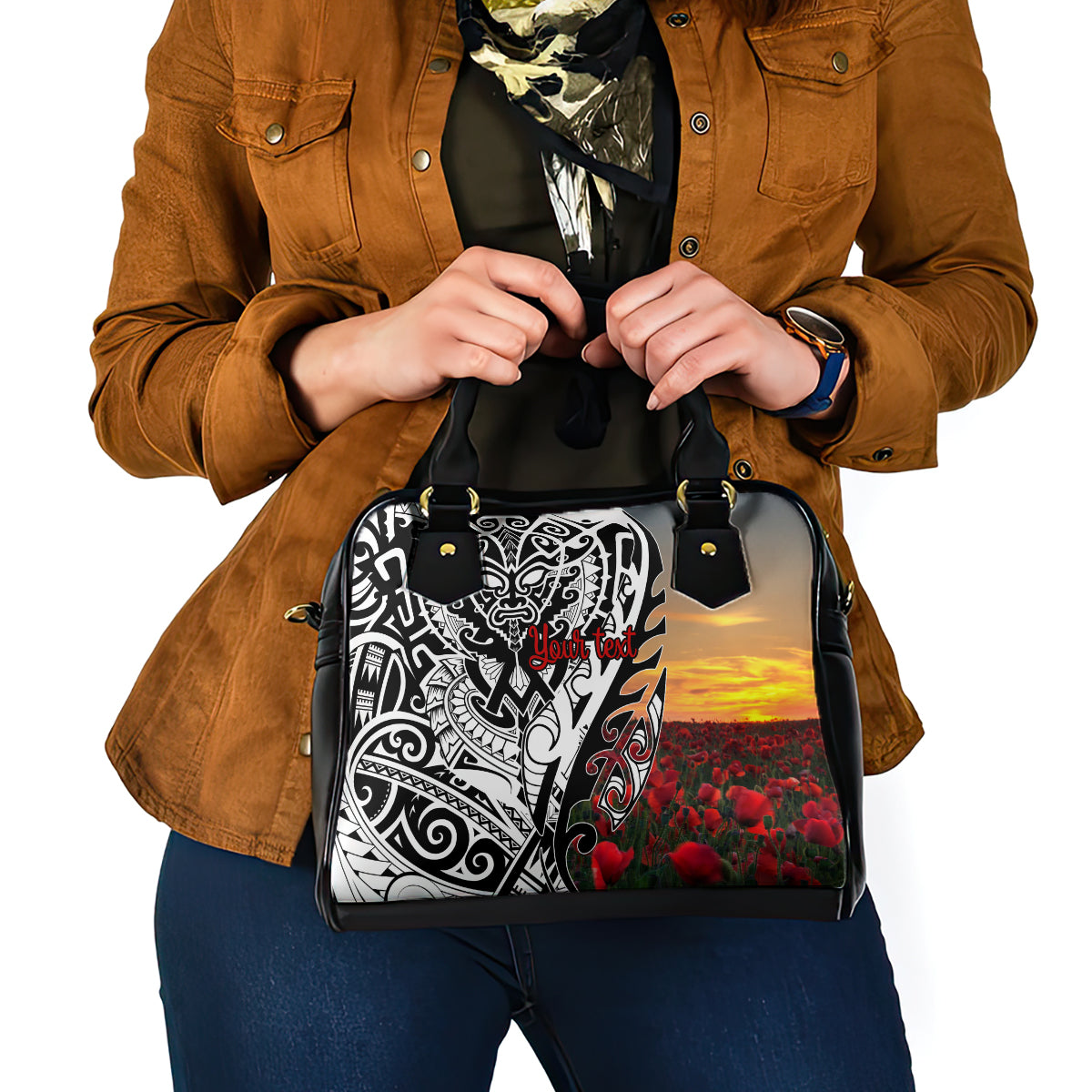 Personalised New Zealand Waitangi and ANZAC day Shoulder Handbag LT9 - Polynesian Pride
