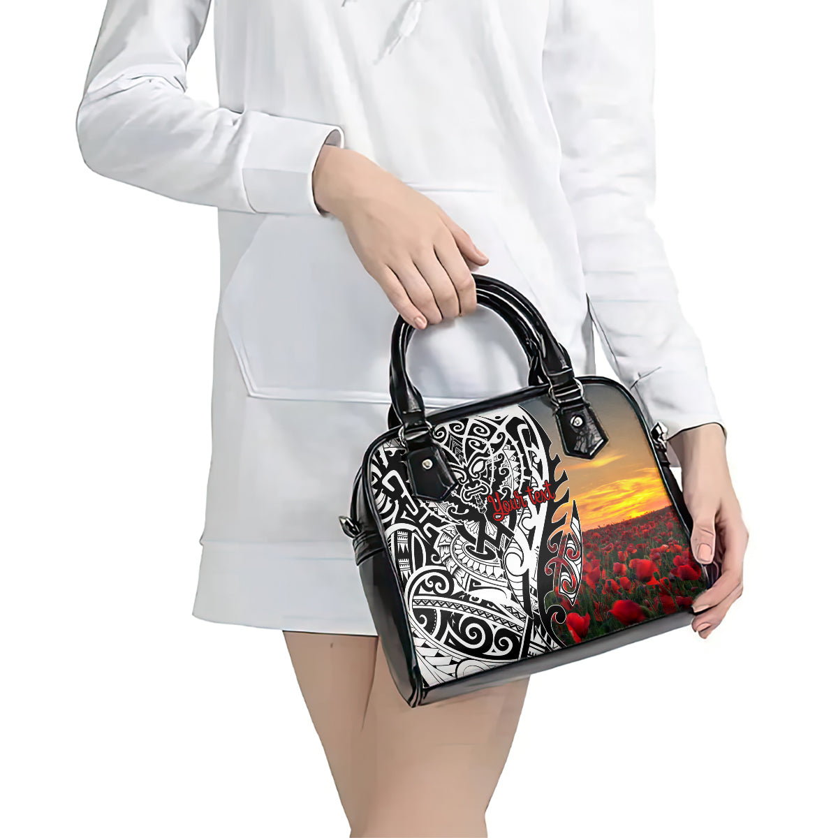 Personalised New Zealand Waitangi and ANZAC day Shoulder Handbag LT9 - Polynesian Pride