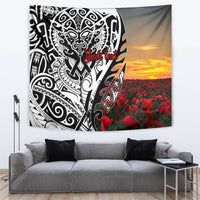 Personalised New Zealand Waitangi and ANZAC day Tapestry LT9 White - Polynesian Pride