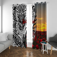 Personalised New Zealand Waitangi and ANZAC day Window Curtain LT9 With Grommets White - Polynesian Pride