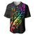 Personalised New Zealand Wellington Pride Baseball Jersey Maori Fern with Pride Flag 2024 LT9 Black - Polynesian Pride