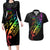 Personalised New Zealand Wellington Pride Couples Matching Long Sleeve Bodycon Dress and Hawaiian Shirt Maori Fern with Pride Flag 2024 LT9 Black - Polynesian Pride