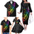 Personalised New Zealand Wellington Pride Family Matching Off Shoulder Long Sleeve Dress and Hawaiian Shirt Maori Fern with Pride Flag 2024 LT9 - Polynesian Pride