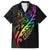 Personalised New Zealand Wellington Pride Family Matching Off Shoulder Maxi Dress and Hawaiian Shirt Maori Fern with Pride Flag 2024 LT9 Dad's Shirt - Short Sleeve Black - Polynesian Pride