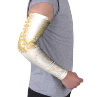 Aloha Lei Onaona Arm Sleeves Beige Hawaiian Tribal Pattern LT9 - Polynesian Pride