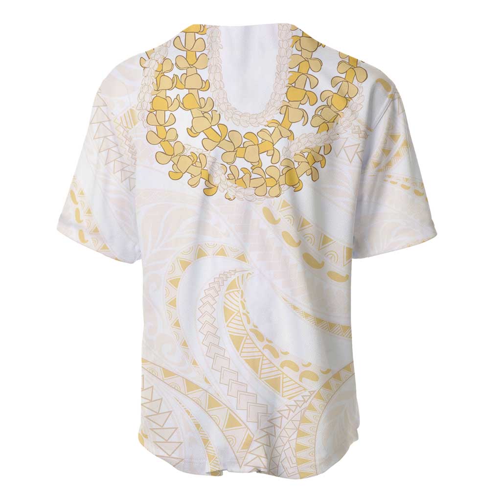 Aloha Lei Onaona Baseball Jersey Beige Hawaiian Tribal Pattern LT9 - Polynesian Pride