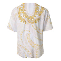 Aloha Lei Onaona Baseball Jersey Beige Hawaiian Tribal Pattern LT9 - Polynesian Pride