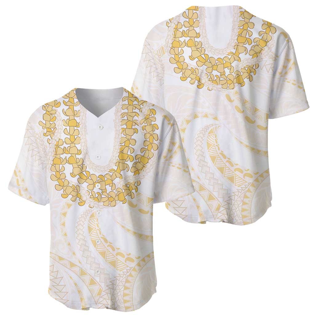 Aloha Lei Onaona Baseball Jersey Beige Hawaiian Tribal Pattern LT9 - Polynesian Pride