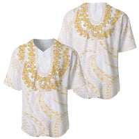 Aloha Lei Onaona Baseball Jersey Beige Hawaiian Tribal Pattern LT9 - Polynesian Pride