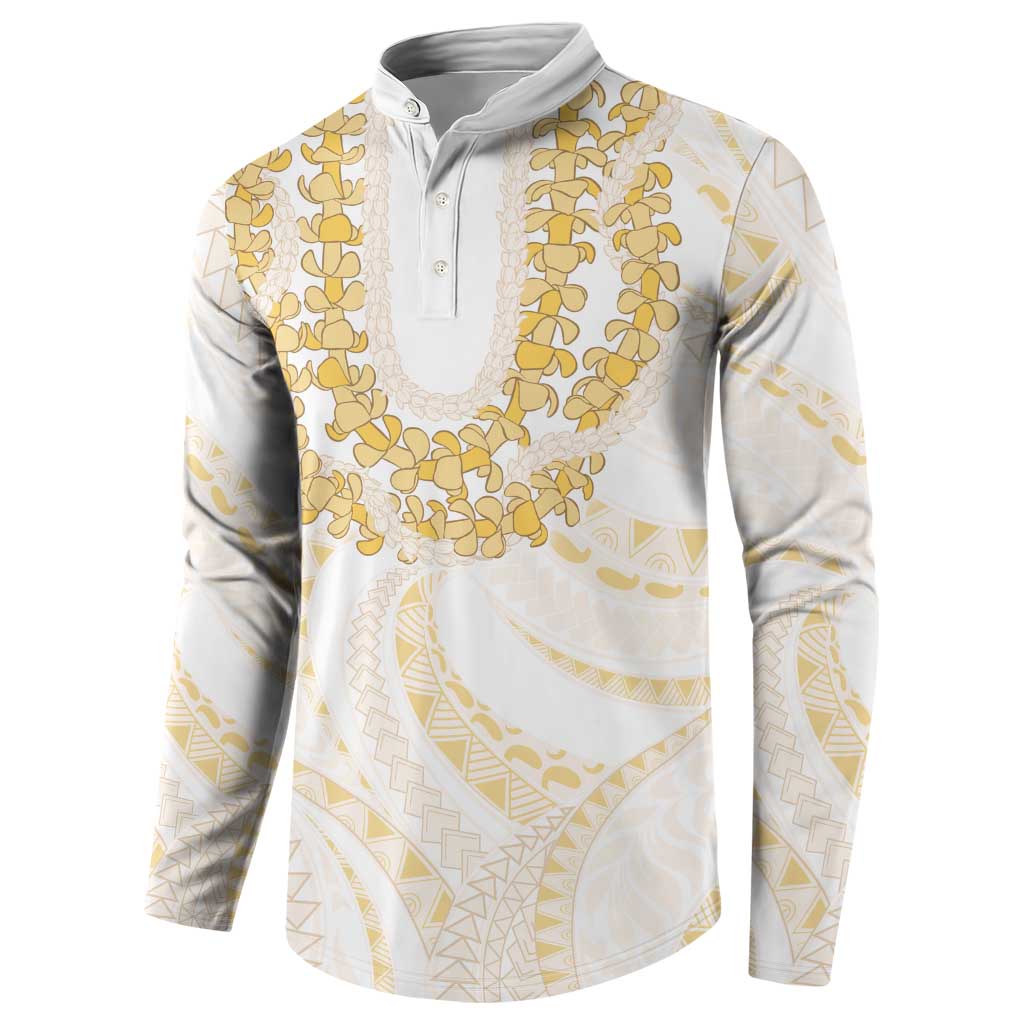 Aloha Lei Onaona Button Sweatshirt Beige Hawaiian Tribal Pattern LT9 - Polynesian Pride