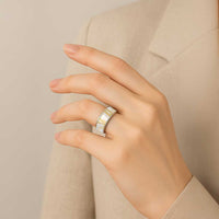 Aloha Lei Onaona Classic Ring Beige Hawaiian Tribal Pattern LT9 - Polynesian Pride