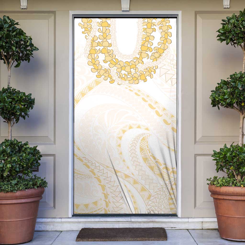 Aloha Lei Onaona Door Cover Beige Hawaiian Tribal Pattern LT9 Beige - Polynesian Pride