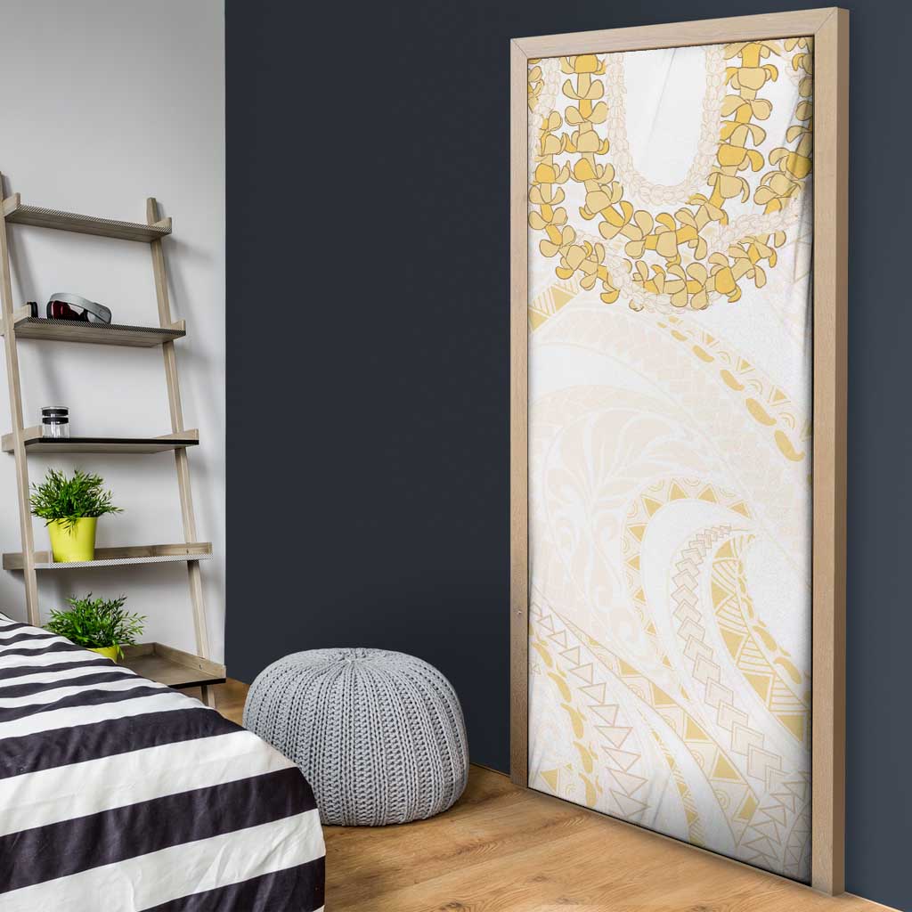 Aloha Lei Onaona Door Cover Beige Hawaiian Tribal Pattern LT9 - Polynesian Pride