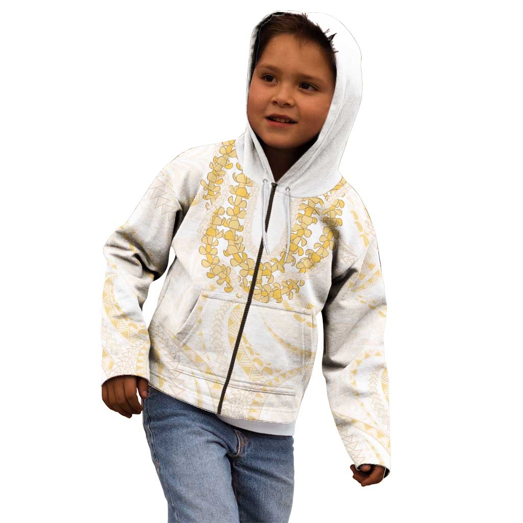 Aloha Lei Onaona Kid Hoodie Beige Hawaiian Tribal Pattern LT9 - Polynesian Pride