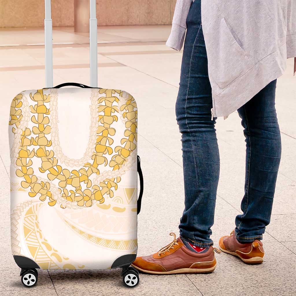 Aloha Lei Onaona Luggage Cover Beige Hawaiian Tribal Pattern LT9 Beige - Polynesian Pride