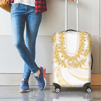 Aloha Lei Onaona Luggage Cover Beige Hawaiian Tribal Pattern LT9 - Polynesian Pride