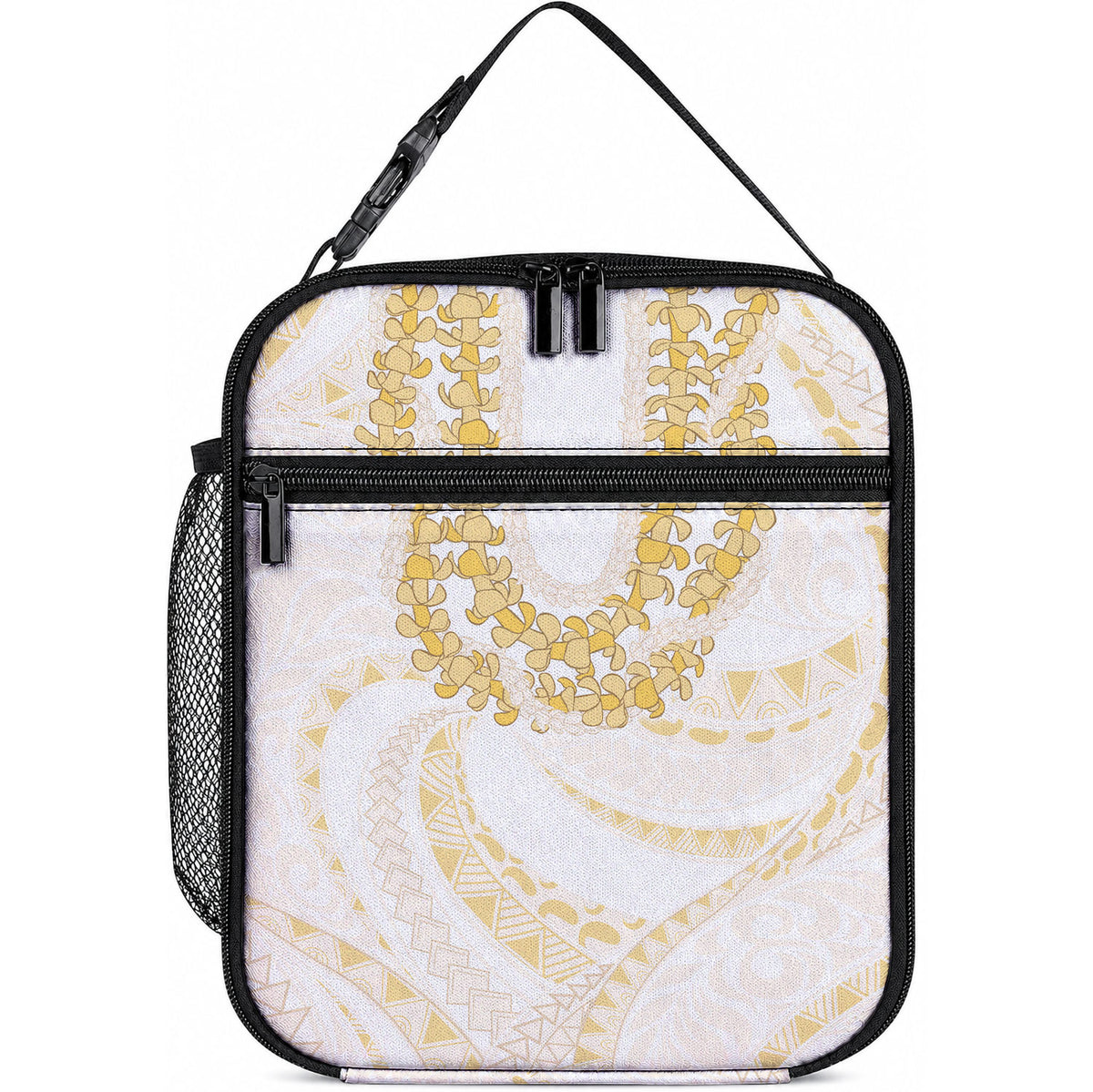 Aloha Lei Onaona Lunch Bag Beige Hawaiian Tribal Pattern LT9 10.2 × 8.3 × 4.3 inch Beige - Polynesian Pride