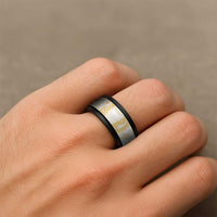 Aloha Lei Onaona Spinner Ring Beige Hawaiian Tribal Pattern LT9 - Polynesian Pride